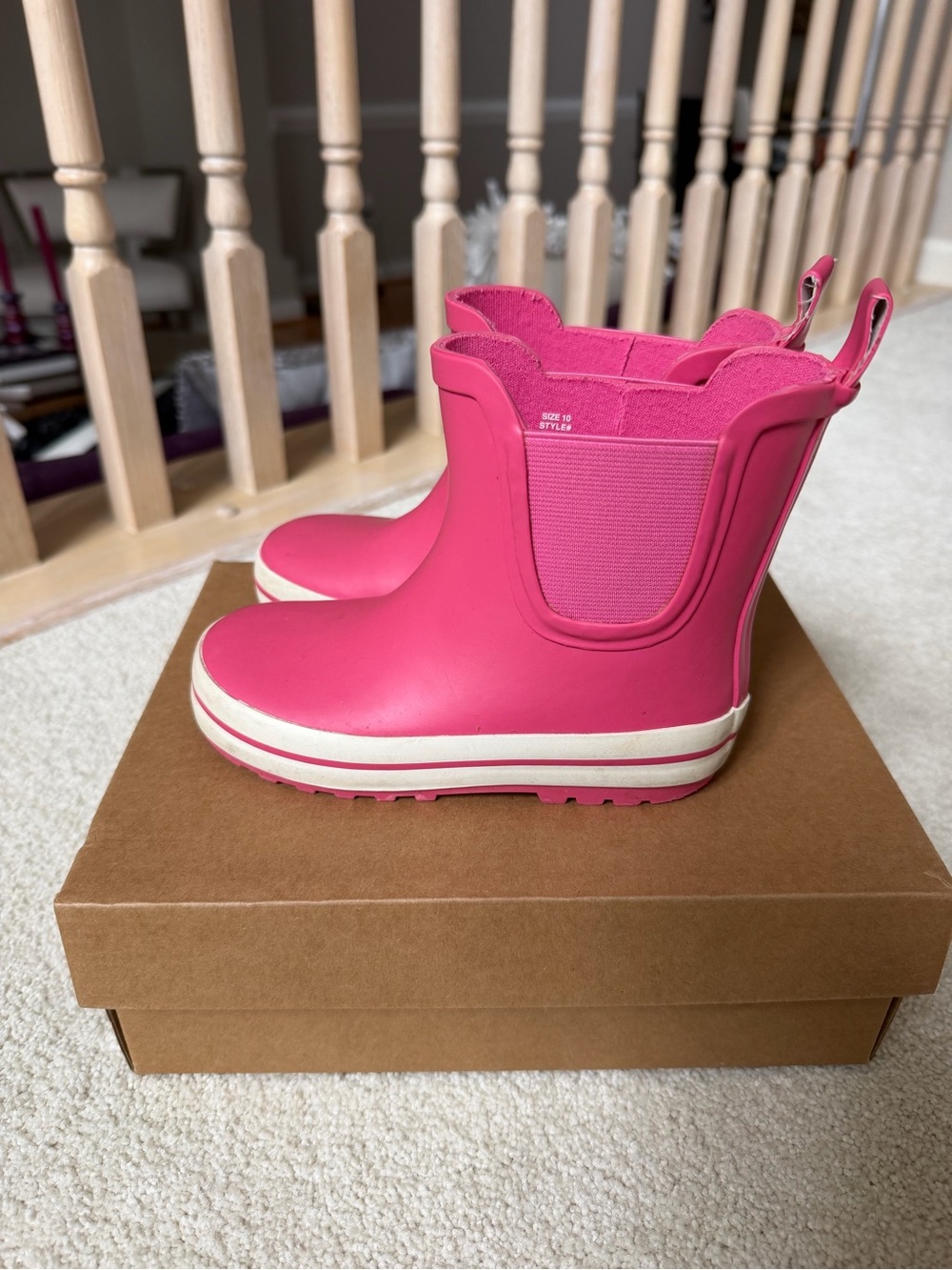 Crewcuts Bright Pink Chelsea-Style Waterproof Kids Boots